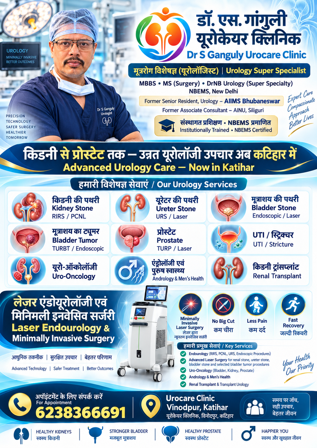 Dr S Ganguly Urocare Clinic services poster